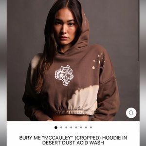 Darc Sport: Bury Me “McCauley” Cropped Hoodie in desert dust acid wash